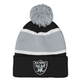 Las Vegas Raiders Outerstuff Girls Let's Play Cuffed Knit Hat with Pom Black | NFL