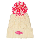 Baltimore Ravens Outerstuff Girls Cable Cuffed Knit Hat with Pom White | NFL