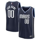 Dallas Mavericks Fast Break Custom Jersey Statement Editi- Navy - NBA