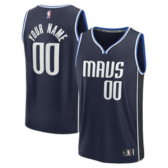 Dallas Mavericks Fast Break Custom Jersey Statement Editi- Navy - NBA