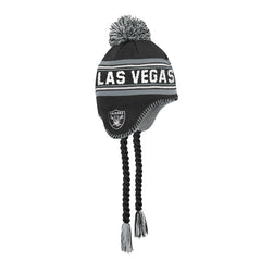 Las Vegas Raiders Outerstuff Youth Jacquard Tassel Knit Hat with Pom Black | NFL