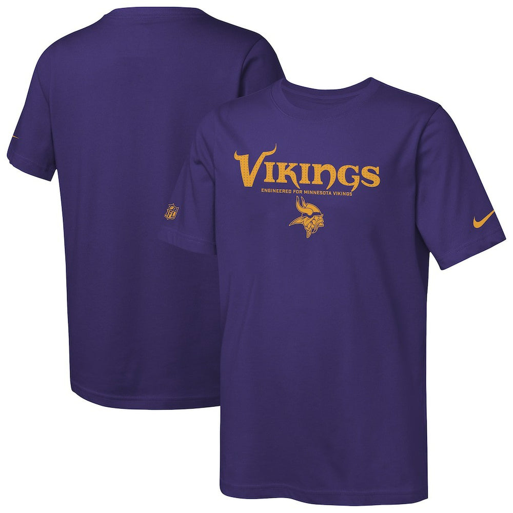 Minnesota Vikings Youth Sideline Team Issue T-Shirt Purple | Nike for Sale