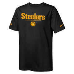 Pittsburgh Steelers Youth Sideline Team Issue T-Shirt Black | Nike for Sale