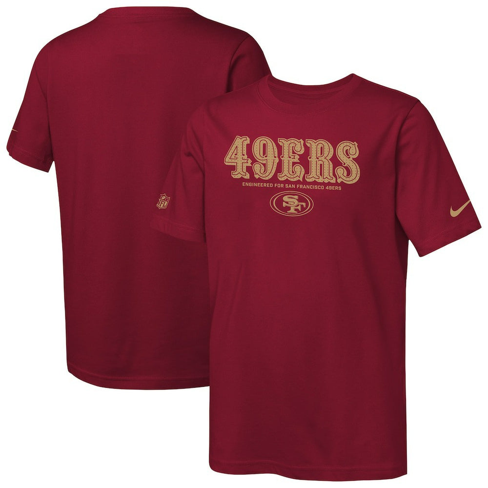San Francisco 49ers Youth Sideline Team Issue T-Shirt Scarlet | Nike for Sale