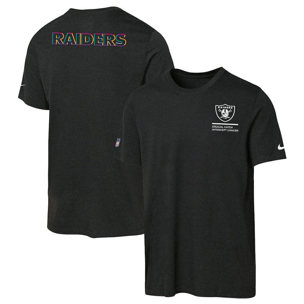 Las Vegas Raiders Youth 2025 NFL Crucial Catch Tri-Blend Dri-FIT T-Shirt Black | Nike for Sale