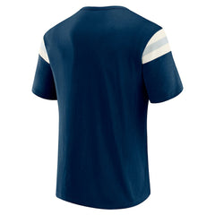 Dallas Cowboys Darius Rucker Collection Distressed Throwback Shoulder Stripe T-Shirt Navy | Fanatics