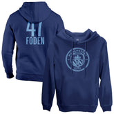 Phil Foden Manchester City 1863FC Player Fleece Pullover Hoodie Navy - FIFA World CUP