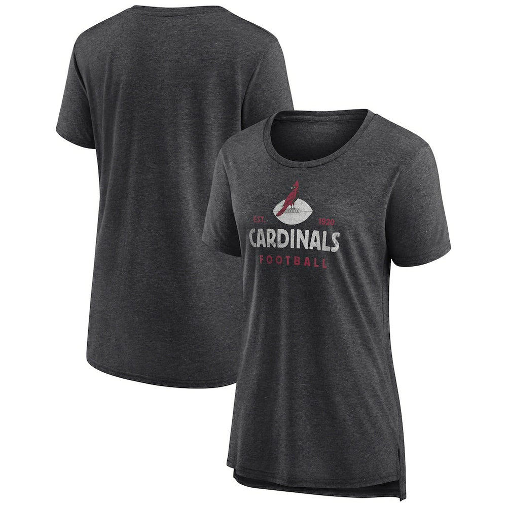 Arizona Cardinals Women's Vintage Arch Tri-Blend T-Shirt Charcoal | NFL
