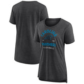 Carolina Panthers Women's Vintage Arch Tri-Blend T-Shirt Charcoal | NFL