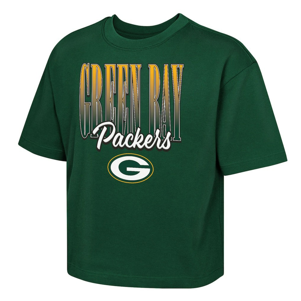 Green Bay Packers Outerstuff Girls Youth Big City Boxy T-Shirt Green | NFL