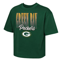 Green Bay Packers Outerstuff Girls Youth Big City Boxy T-Shirt Green | NFL
