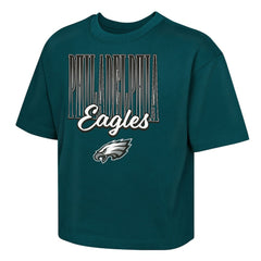 Philadelphia Eagles Outerstuff Girls Youth Big City Boxy T-Shirt Midnight Green | NFL