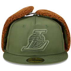 Los Angeles Lakers x Alpha Industries Dog Ear 59FIFTY Fitted Hat Olive - NBA