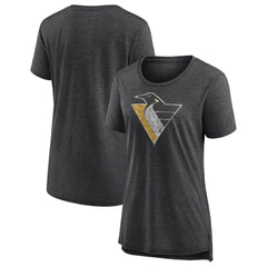Pittsburgh Penguins Women's Slow Whistle Tri-Blend T-Shirt - Gray - NHL