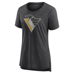 Pittsburgh Penguins Women's Slow Whistle Tri-Blend T-Shirt - Gray - NHL