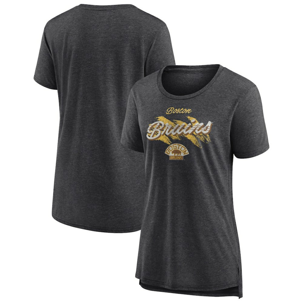 Boston Bruins Women's Hit the Ice Tri-Blend T-Shirt - Gray - NHL