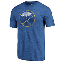 Buffalo Sabres Distressed Logo Tri-Blend T-Shirt - Royal - NHL