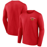 Chicago Blackhawks Team Lockup Long Sleeve T-Shirt - Red - NHL