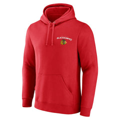 Chicago Blackhawks Team Lockup Pullover Hoodie - Red - NHL