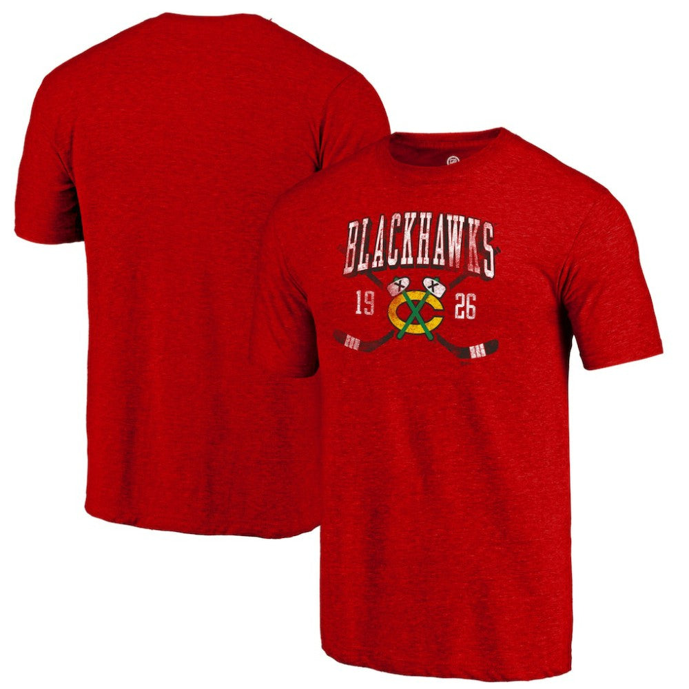 Chicago Blackhawks Line Shift Tri-Blend T-Shirt - Red - NHL