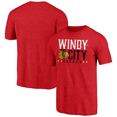 Chicago Blackhawks Shoot to Score Tri-Blend T-Shirt - Red - NHL