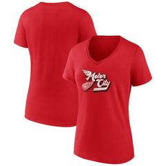 Detroit Red Wings Women's Active Edge V-Neck T-Shirt - Red - NHL