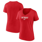 Detroit Red Wings Women's Primary Logo V-Neck T-Shirt - Red - NHL