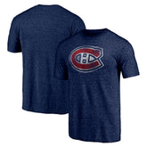 Montreal Canadiens Distressed Tri-Blend T-Shirt - Navy - NHL