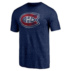Montreal Canadiens Distressed Tri-Blend T-Shirt - Navy - NHL