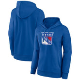New York Rangers Women's Primary Logo Pullover Hoodie - Blue - NHL