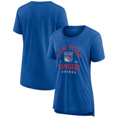 New York Rangers Women's Vintage Arch Tri-Blend T-Shirt - Blue - NHL