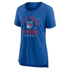 New York Rangers Women's Vintage Arch Tri-Blend T-Shirt - Blue - NHL