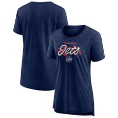Winnipeg Jets Women's Hit the Ice Tri-Blend T-Shirt - Navy - NHL