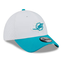 Miami Dolphins New Era 2025 NFL Training Camp 39THIRTY Flex Hat White/Aqua | NFL