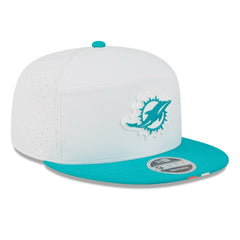 Miami Dolphins New Era 2025 NFL Training Camp Split Panel 9FIFTY Snapback Hat White/Aqua | NFL