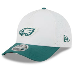 Philadelphia Eagles New Era 2025 NFL Training Camp A-Frame 9FORTY Adjustable Hat White/Midnight Green | NFL