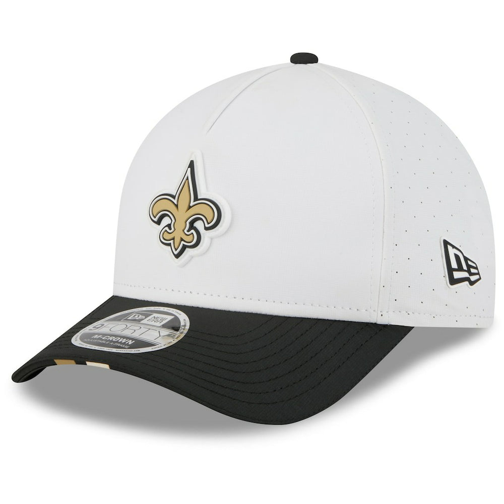 New Orleans Saints New Era 2025 NFL Training Camp A-Frame 9FORTY Adjustable Hat White/Black | NFL