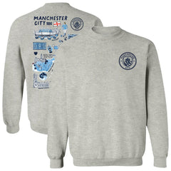 Manchester City Vive La Fete Women's Impressions Artwork Pullover Sweatshirt Gray - FIFA World CUP