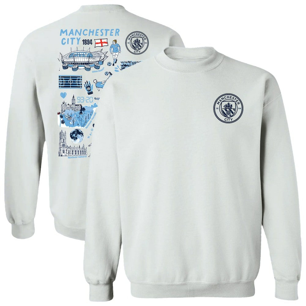Manchester City Vive La Fete Women's Impressions Artwork Pullover Sweatshirt White - FIFA World CUP