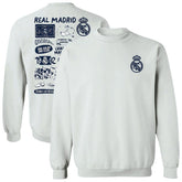 Real Madrid Vive La Fete Women's Impressions Artwork Pullover Sweatshirt White - FIFA World CUP