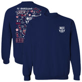 Barcelona Vive La Fete Women's Impressions Artwork Pullover Sweatshirt Navy - FIFA World CUP
