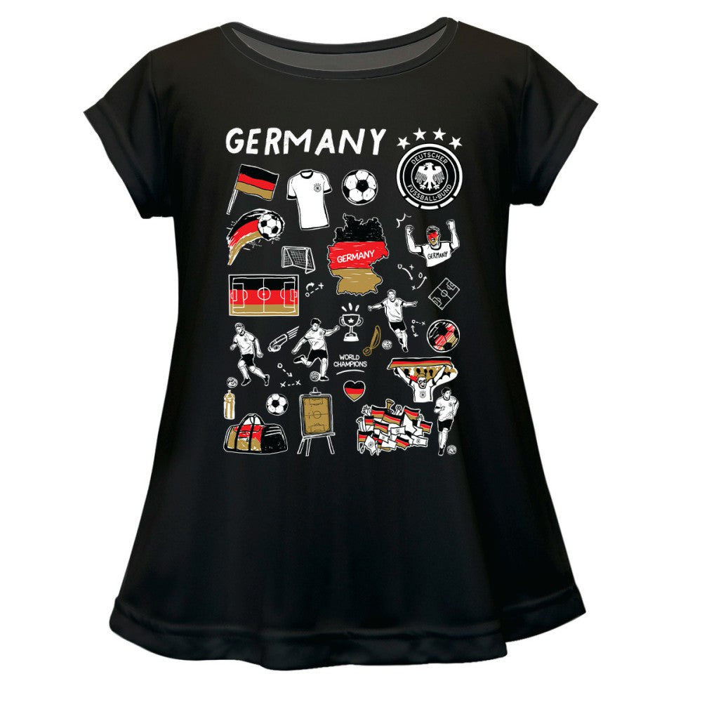 Germany National Team Vive La Fete Girls Youth Impressions Artwork A-Line Top Black - FIFA World CUP