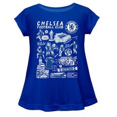 Chelsea Vive La Fete Girls Youth Impressions Artwork A-Line Top Blue - FIFA World CUP