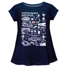 Tottenham Hotspur Vive La Fete Girls Youth Impressions Artwork A-Line Top Navy - FIFA World CUP