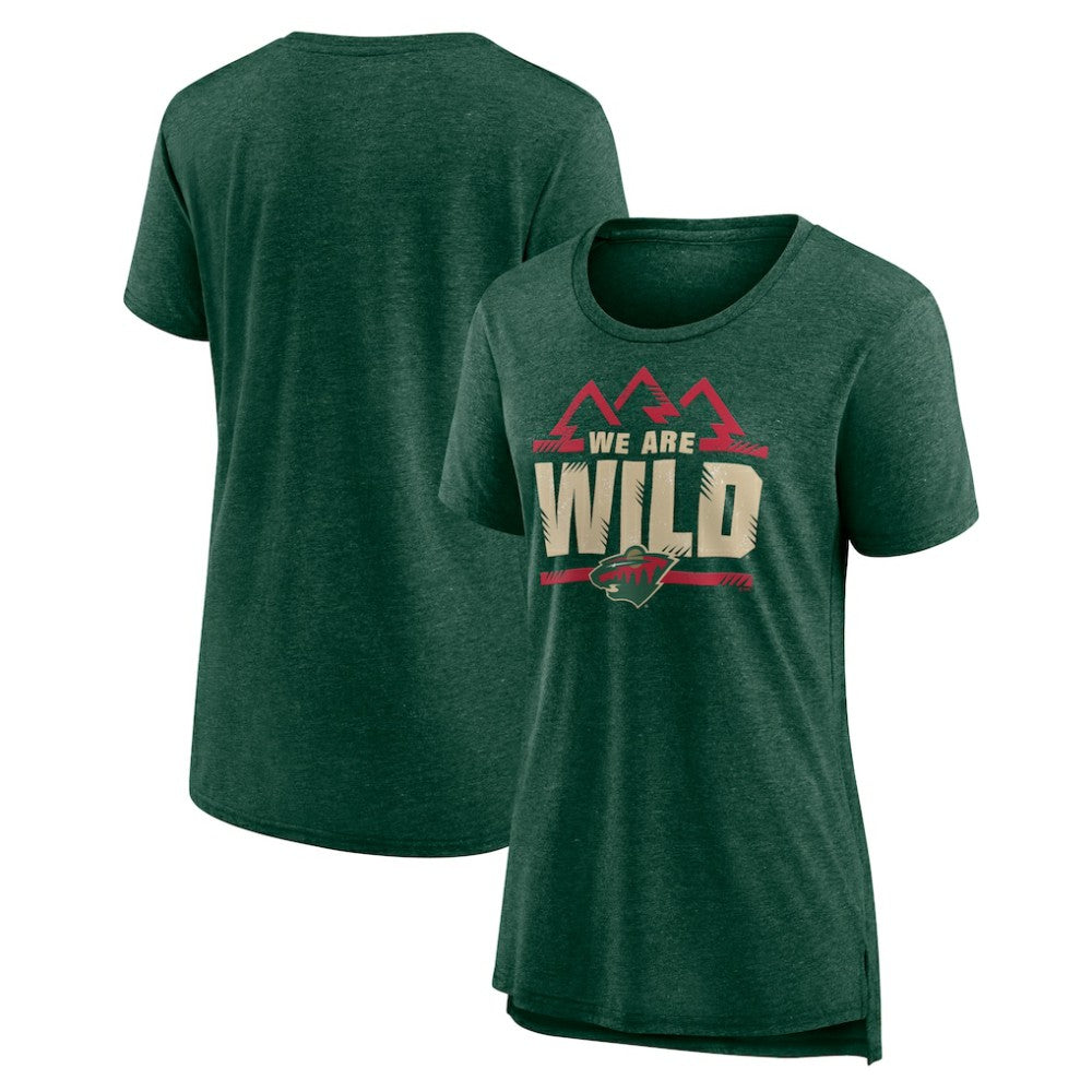 Minnesota Wild Women's Shout Out Tri-Blend T-Shirt - Green - NHL