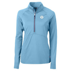 Milwaukee Brewers Cutter & Buck Women's Raglan Adapt Eco Knit Stretch Recycled Half-Zip Top - MLB