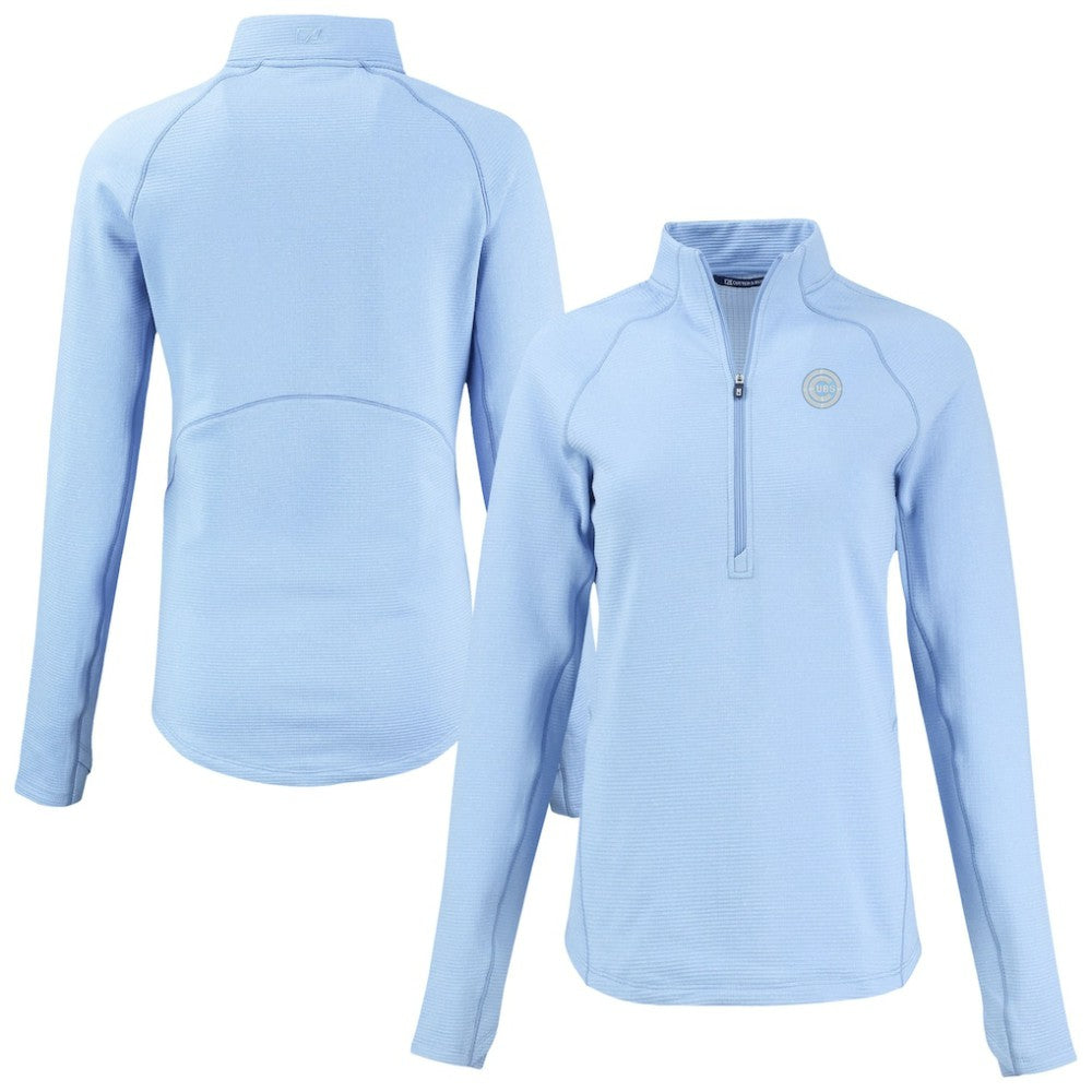 Chicago Cubs Cutter & Buck Women's Peshastin Eco Fleece Recycled Half-Zip Jacket - MLB