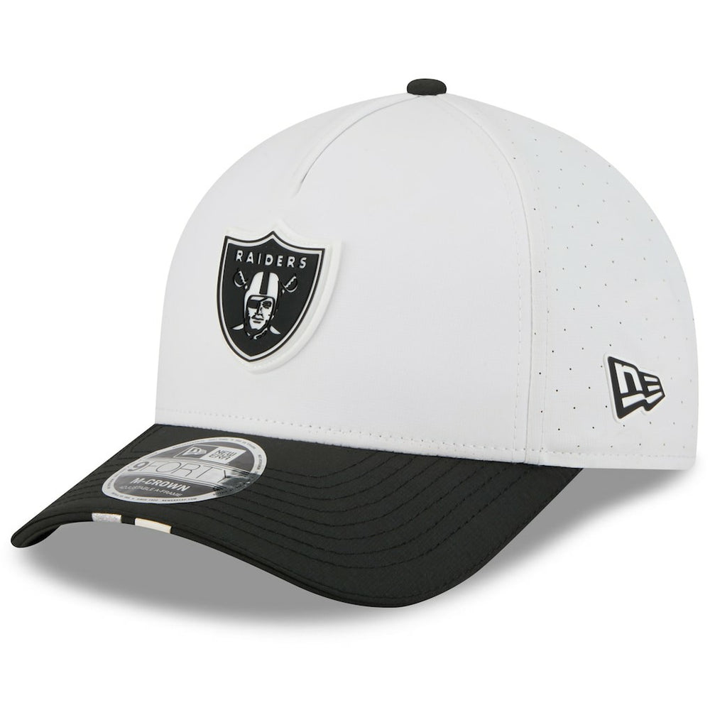 Las Vegas Raiders New Era Youth 2025 NFL Training Camp A-Frame 9FORTY Adjustable Hat White/Black | NFL