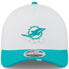 Miami Dolphins New Era Youth 2025 NFL Training Camp A-Frame 9FORTY Adjustable Hat White/Aqua | NFL