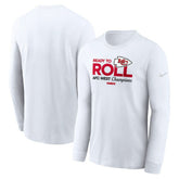 Kansas City Chiefs 2024 AFC West Division Champions Locker Room Trophy Collection Long Sleeve T-Shirt White | Nike for Sale